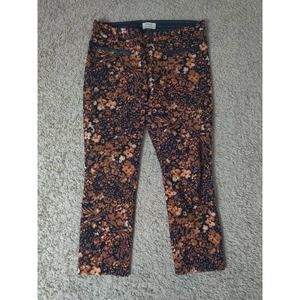 (V) SUPER RARE Anthropologie Women pants flower pattern ORIGINAL slim sz 10